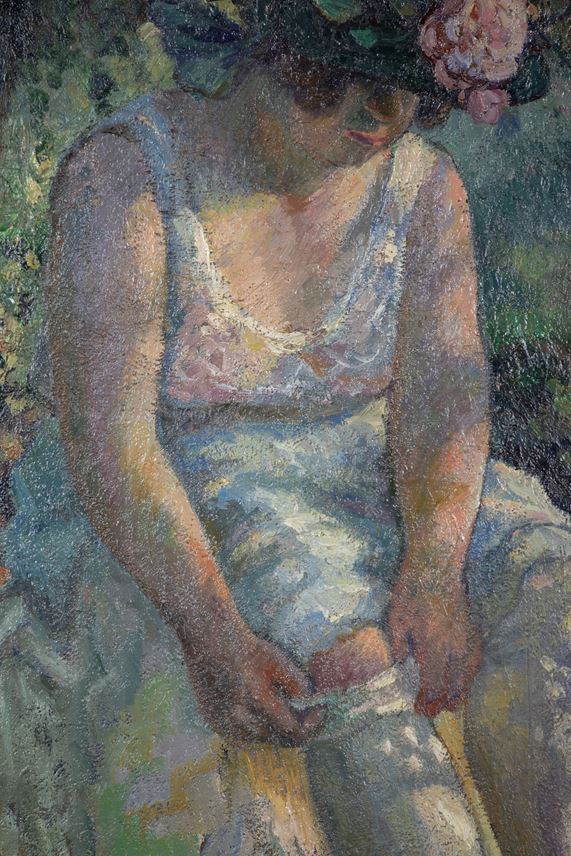 Georges Manzana Pissarro - Femme Mettant son Bas | MasterArt